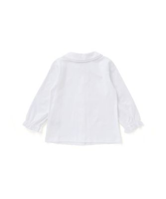 良品☆ガサ ブラウス レース襟 ペプラム シェルボタン 日本製 タック 切り替え バイオシルスムース襟レースリボンブラウス ベビー 1706ー