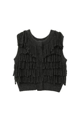 W FACE FRINGE KNIT VEST | CLANE (Women)/クラネ 