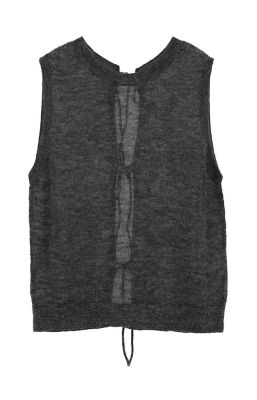 Ｗ　ＦＡＣＥ　ＳＨＥＥＲ　ＲＩＢＢＯＮ　ＫＮＩＴ　ＴＯＰＳ