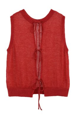Ｗ　ＦＡＣＥ　ＳＨＥＥＲ　ＲＩＢＢＯＮ　ＫＮＩＴ　ＴＯＰＳ