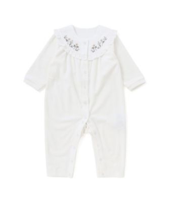 Tartine et Chocolat (Baby & Kids) /タルティーヌ・エ・ショコラ 小花刺しゅうベロアフリルカバーオール ベビー 1717ー76032 オフホワイト ベビー用ロンパース・カバーオール【三越伊勢丹/公式】
