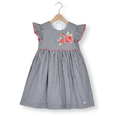 ＜Tartine et Chocolat (Baby&Kids) ＞お花刺しゅうギンガムチェック　刺しゅうワンピース