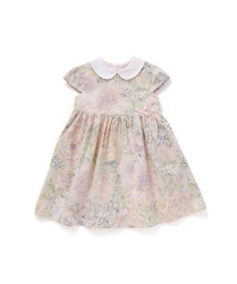 Tartine et Chocolat (Baby&Kids) /タルティーヌ・エ・ショコラ リバティＲｏｓｅＸａｎｔｈｅ（ローズザンジー）リップストップ丸襟ワンピース　１７２１ー７３０９０