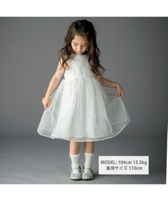 サテン×マットオーガンジー ドットドレス 1721ー75519