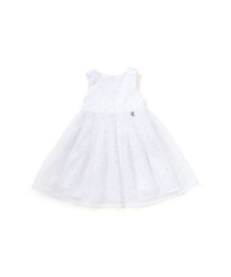 サテン×マットオーガンジー ドットドレス 1721ー75519