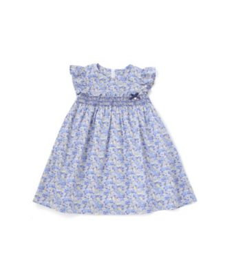 ＜Tartine et Chocolat (Baby&Kids) ＞リバティ（ｌｅｏｎｔｙｎｅ　ｄｒｅａｍ）プリントタナローン花柄スモッキングワンピース　１７２１８１０００