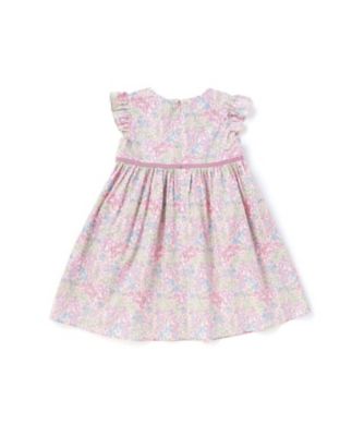 ぽにょ様オーダー★リバティフリルくすみブルー リバティ（SweetPeaLeaf）プリントタナローン袖フリル