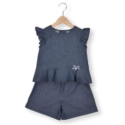 ＜Tartine et Chocolat (Baby&Kids) ＞コットンデニムブラウスパンツセット