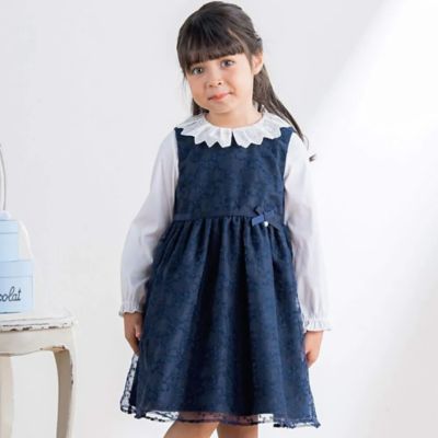 ＜Tartine et Chocolat (Baby&Kids) ＞オーガンジー小花刺しゅうジャンパースカート