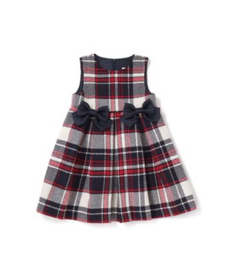 ＜Tartine et Chocolat (Baby&Kids) ＞ウールチェックサイドリボン付きジャンパースカート　１７２３ー７９０３２