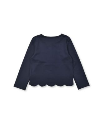 ストレッチポンチ裾スカラップカーディガン 1725