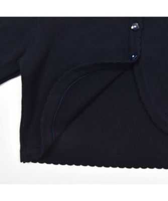 ロゴ刺しゅう入りボレロカーディガン　１７２５－７０５５２