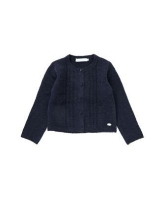 ＜Tartine et Chocolat (Baby&Kids) ＞フロント編地の前ボタン長袖カーディガン　１７２５ー７７０４３