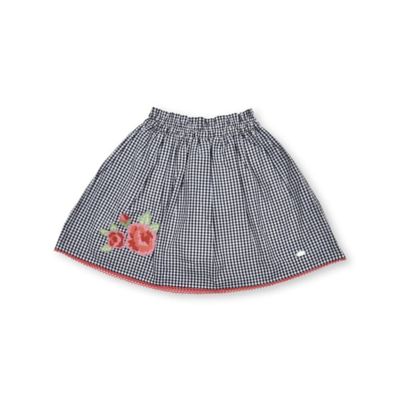 ＜Tartine et Chocolat (Baby&Kids) ＞お花刺しゅうギンガムチェック　刺しゅうスカート
