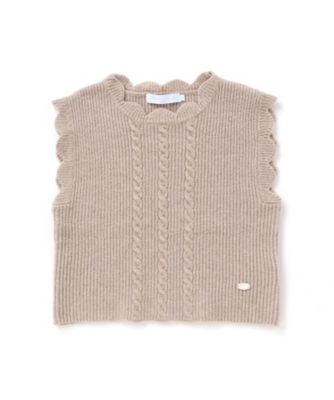 ＜Tartine et Chocolat (Baby&Kids) ＞スカラップ畦編みニットベスト　１７３３ー７６０１８
