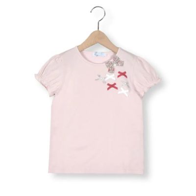 ＜三越伊勢丹/公式＞ Tartine et Chocolat(Baby & Kids) /タルティーヌ・エ・ショコラ リバティリボン付Tシャツ ピンク トップス【三越伊勢丹/公式】