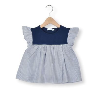 ＜Tartine et Chocolat (Baby&Kids) ＞先染めコットンストライプ半袖Ｔシャツ