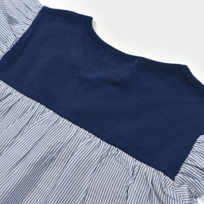 先染めコットンストライプ半袖Ｔシャツ