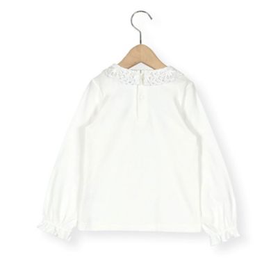 ソフトベア天竺襟レース長袖Ｔシャツ