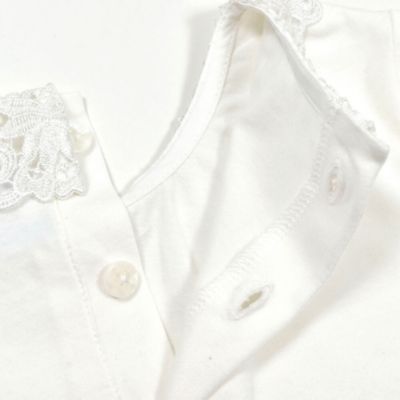 ソフトベア天竺襟レース長袖Ｔシャツ