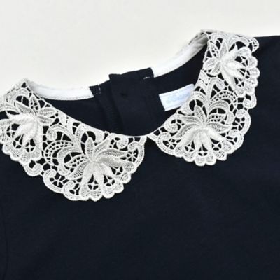 ソフトベア天竺襟レース長袖Ｔシャツ