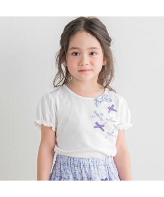 ベア天竺リバティ（ＡｒａｌｉａＰａｎｓｙ）リボン半袖Ｔシャツ　１７３５ー７１５１０