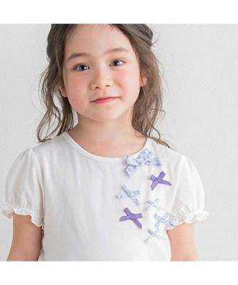 ベア天竺リバティ（ＡｒａｌｉａＰａｎｓｙ）リボン半袖Ｔシャツ　１７３５ー７１５１０