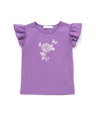 Tartine et Chocolat (Baby&Kids) /タルティーヌ・エ・ショコラ フラワープリント袖フリルＴシャツ　１７３５ー７２０５０
