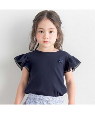 トーションレース袖フリルＴシャツ　１７３５ー７２０７２