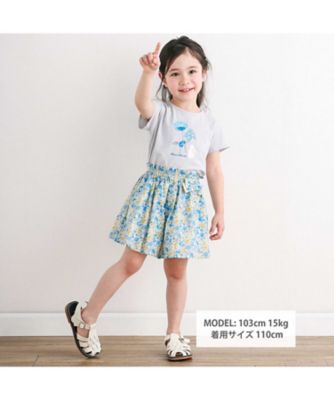 ウサギとお花プリント半袖Ｔシャツ　１７３５ー７３０７３