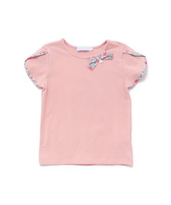 Tartine et Chocolat (Baby&Kids) /タルティーヌ・エ・ショコラ リバティプリント袖パイピングTシャツ 1735ー73084