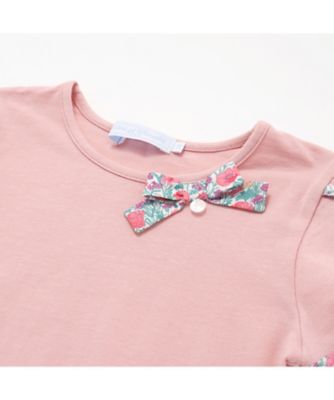 リバティプリント袖パイピングＴシャツ　１７３５ー７３０８４
