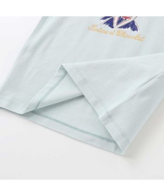 麦わら女の子プリント袖フリルＴシャツ　１７３５－７３５１２