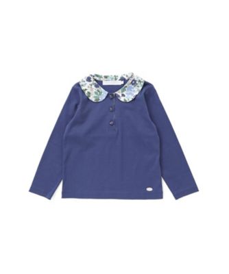 Tartine et Chocolat (Baby & Kids) /タルティーヌ・エ・ショコラ リバティビエラ(DaisyMorisia) ×花ボタン長袖Tシャツ 1735ー76054 ブルー トップス【三越伊勢丹/公式】