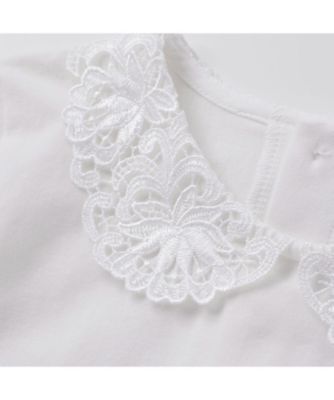 コンパクトコットン襟レース長袖Tシャツ 1735ー76065