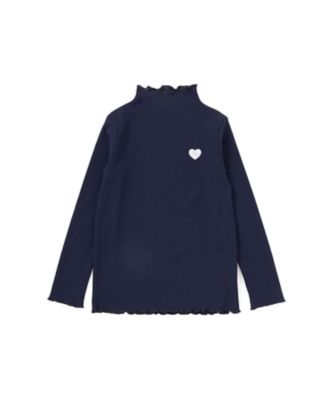 【SALE】Tartine et Chocolat (Baby & Kids) /タルティーヌ・エ・ショコラ テレコハートワッペン刺しゅうTシャツ 1735ー76076 ネイビー トップス【三越伊勢丹/公式】