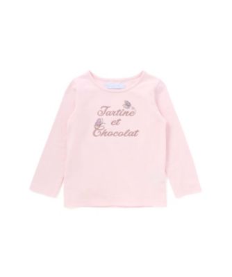 ＜Tartine et Chocolat (Baby&Kids) ＞リバティ（ｌｅｏｎｔｙｎｅ　ｄｒｅａｍ）プリントタナローン蝶々アップリケロゴ長袖Ｔシャツ　１７３５８１０６１