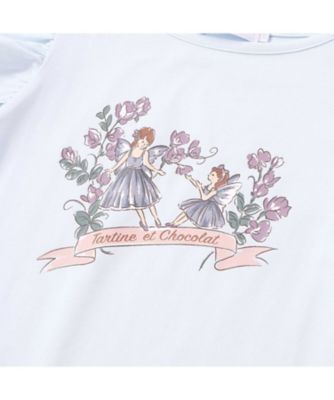 ベア天竺 袖フリルプリントTシャツ 173583131 | Tartine et
