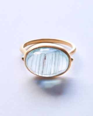 ＜MONAKA jewellery (Women)＞Ｃｏｌｌｅｔ　Ｏｖａｌ　Ｃａｂｏｃｈｏｎ　リング　ーＴｏｐａｚー　１７７１９＿ＲＧ－０１０７６