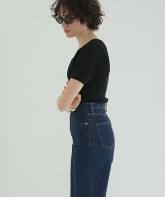 【CLANE】正規品/SCOOP LINE RIB TOPS/ブルー/サイズ2 SCOOP LINE RIB TOPS（Tシャツ/カットソー）｜CLANE（クラネ）の