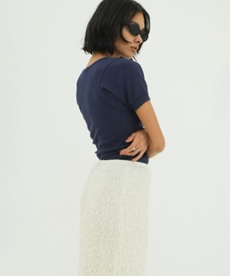 Tシャツ(半袖+袖なし) CLANE SCOOP LINE RIB TOPS SCOOP LINE RIB TOPS 18105ー1152 | CLANE