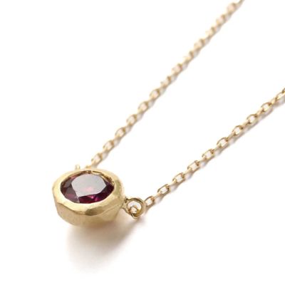 Ｒｏｕｇｈ　ｃｏｌｌｅｔ　ネックレス　－　Ｒｈｏｄｏｌｉｔｅ　Ｇａｒｎｅｔ　－　１８ＮＣ４８－０１０７８