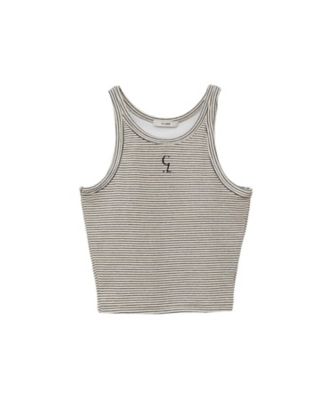 CLANE 25AW PILE FLARE TANK TOPS ブラウンサイズ2 LOGO SLIM TANK TOPS 19105ー1062 | CLANE