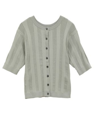W FACE RIB KNIT CARDIGAN 19106ー