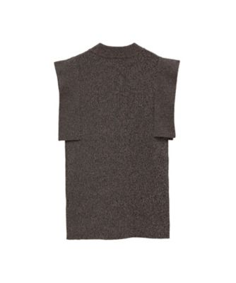 F様 CLANE - SLANT CUT NO SLEEVE KNIT TOPS - IVORY | ADDICT WEB SHOP