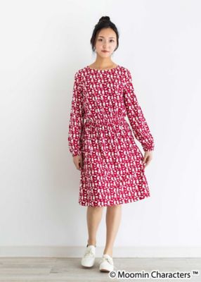 ムーミン オーガニックコットン夢の中のムーミンプリントギャザーワンピース 三越伊勢丹オンラインストア 公式