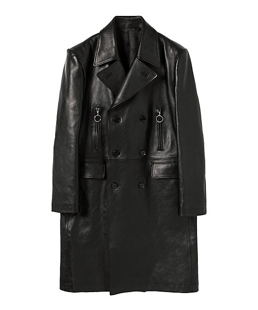  ローレンス サリバン コート Leather double breasted coat 1B002-0423-31 BLACK