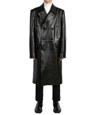 JOHN LAWRENCE SULLIVAN (Men)/ジョン ローレンス サリバン コート Ｌｅａｔｈｅｒ ｄｏｕｂｌｅ ｂｒｅａｓｔｅｄ  ｃｏａｔ １Ｂ００２－０４２３－３１ メンズジャケット・アウター - Shaktimining