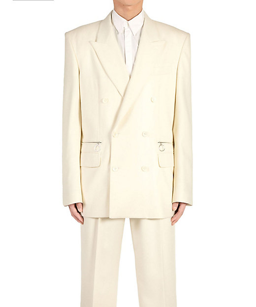  ローレンス サリバン ジャケット Wool flannel double breasted jacket 1B004-0123-08 WHITE