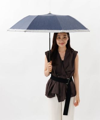 晴雨兼用折りたたみ傘　ギャザーフリルトップフラット　１ＢＡ　２２０４５